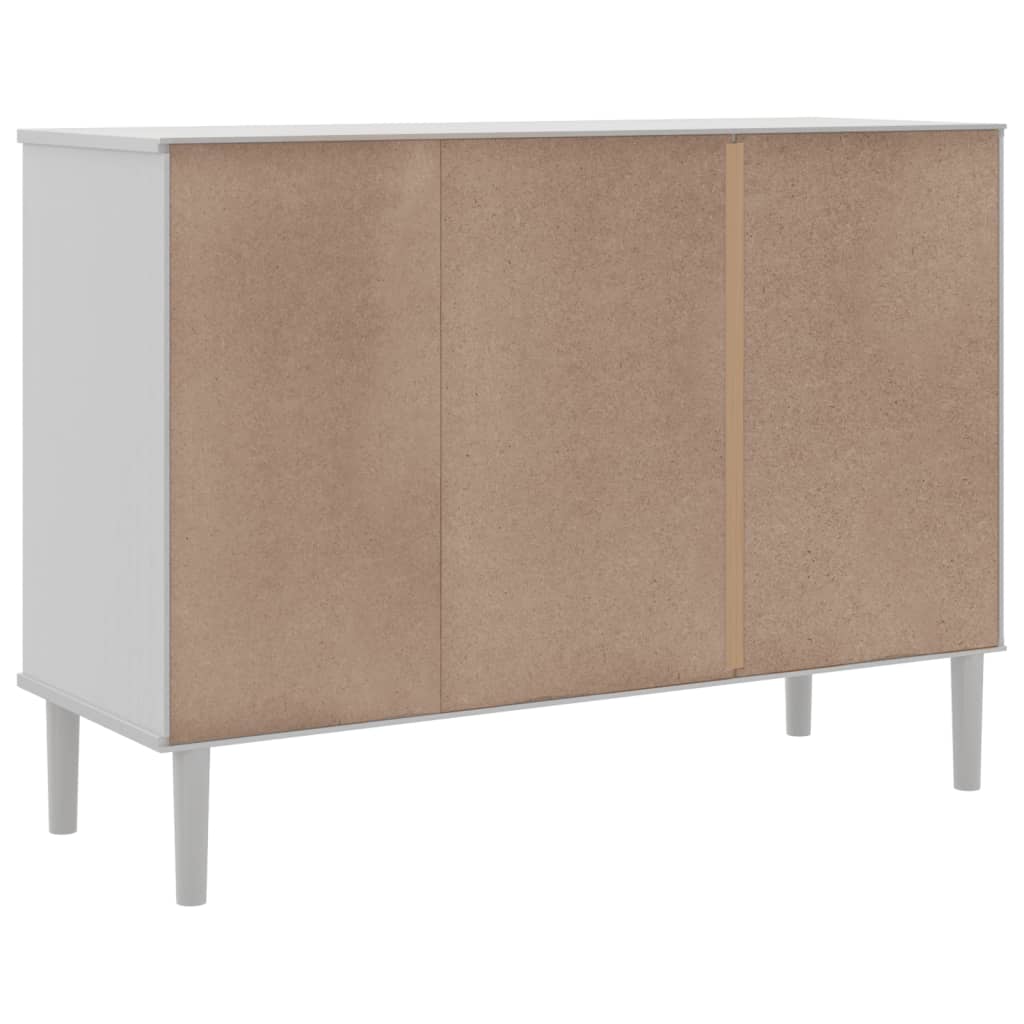 Credenza SENJA Aspetto Rattan Bianco 112x40x80 cm Massello Pino - homemem39