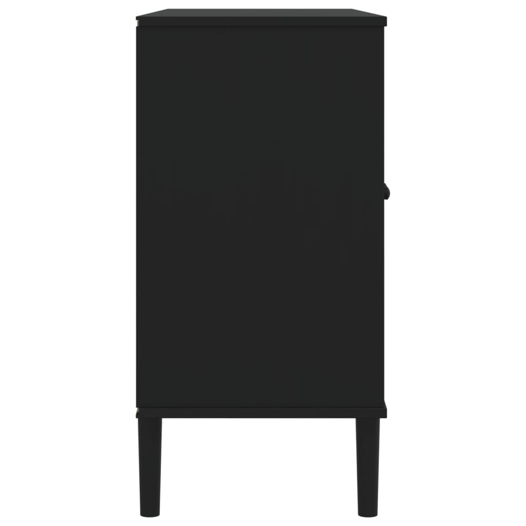 Credenza SENJA Aspetto Rattan Nero 112x40x80 cm Massello Pino - homemem39