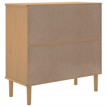 Credenza SENJA Aspetto Rattan Marrone 80x35x80 cm Massello Pino - homemem39