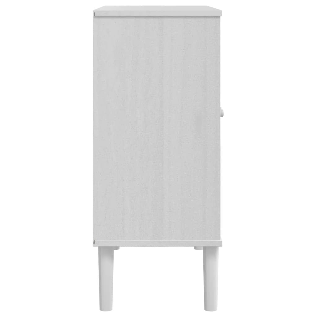 Credenza SENJA Aspetto Rattan Bianco 80x35x80 cm Massello Pino - homemem39