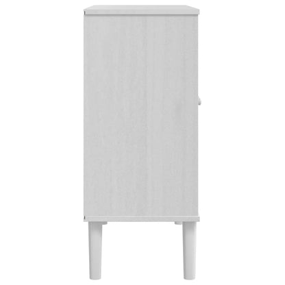 Credenza SENJA Aspetto Rattan Bianco 80x35x80 cm Massello Pino - homemem39