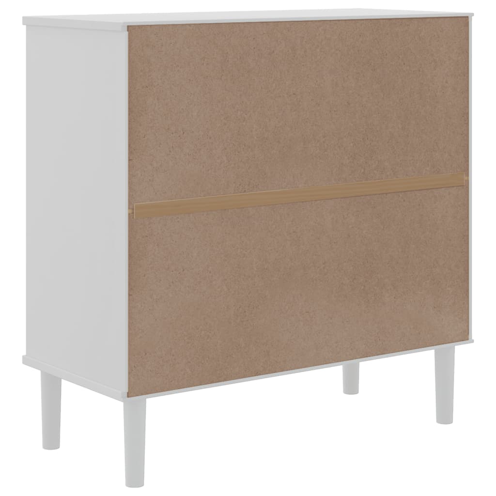 Credenza SENJA Aspetto Rattan Bianco 80x35x80 cm Massello Pino - homemem39