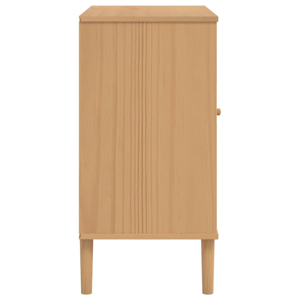 Credenza SENJA Aspetto Rattan Marrone 80x40x80 cm Massello Pino - homemem39