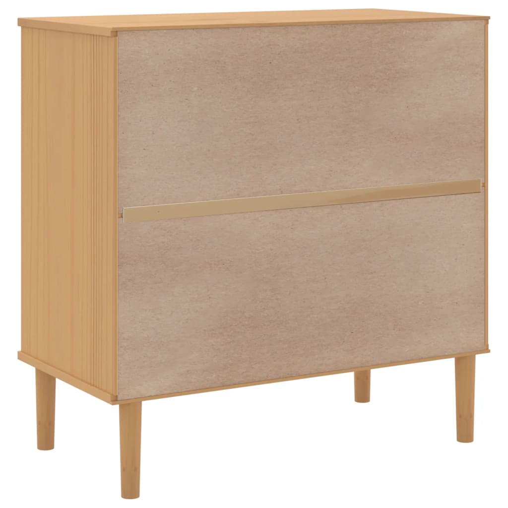 Credenza SENJA Aspetto Rattan Marrone 80x40x80 cm Massello Pino - homemem39