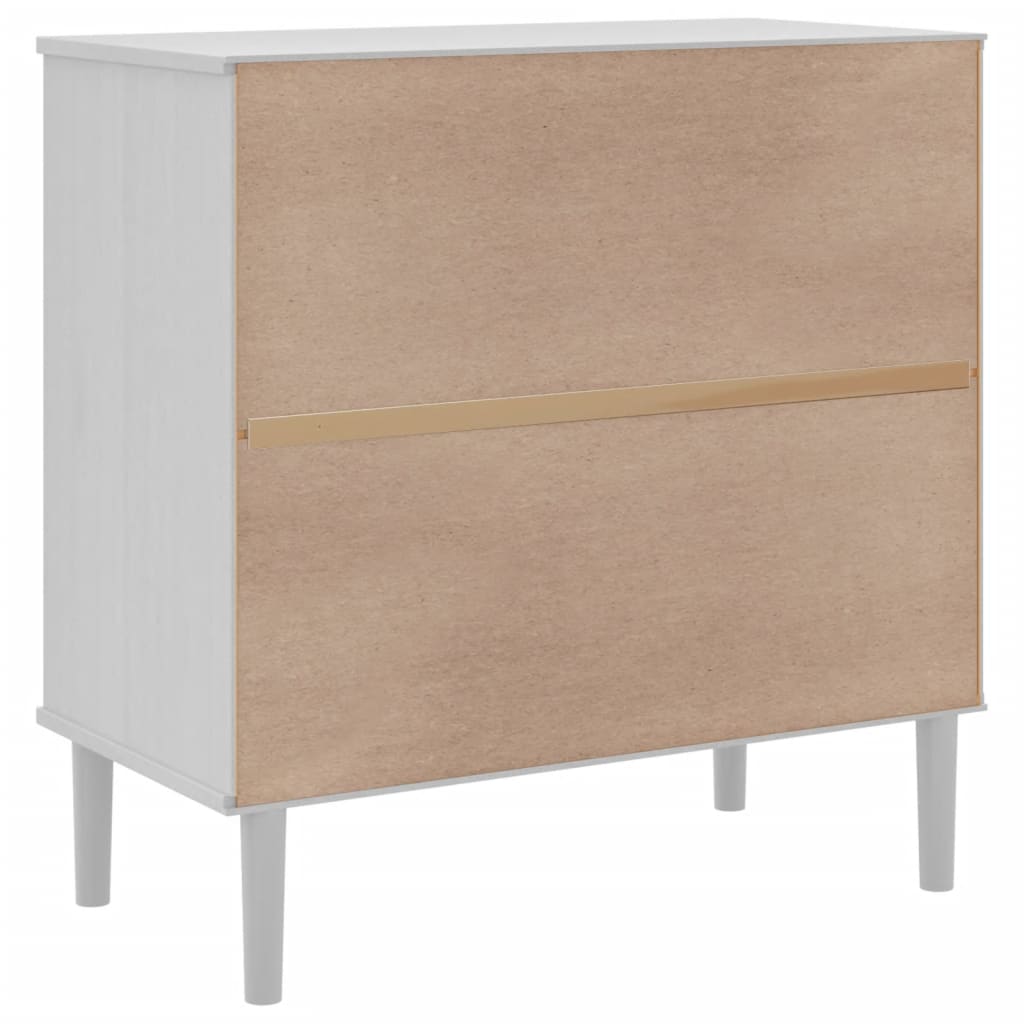 Credenza SENJA Aspetto Rattan Bianco 80x40x80 cm Massello Pino - homemem39