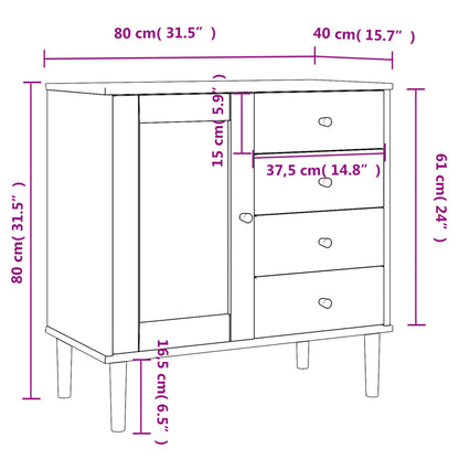 Credenza SENJA Aspetto Rattan Bianco 80x40x80 cm Massello Pino - homemem39