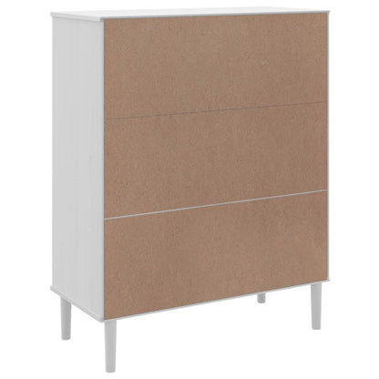 Credenza SENJA Aspetto Rattan Bianco 90x40x112cm Massello Pino - homemem39