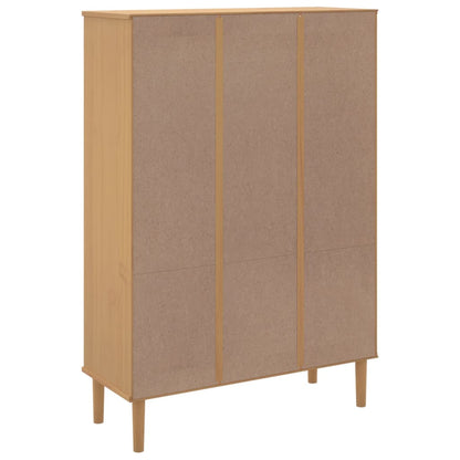 Credenza SENJA Aspetto Rattan Marrone 90x35x130 cm Legno Pino - homemem39