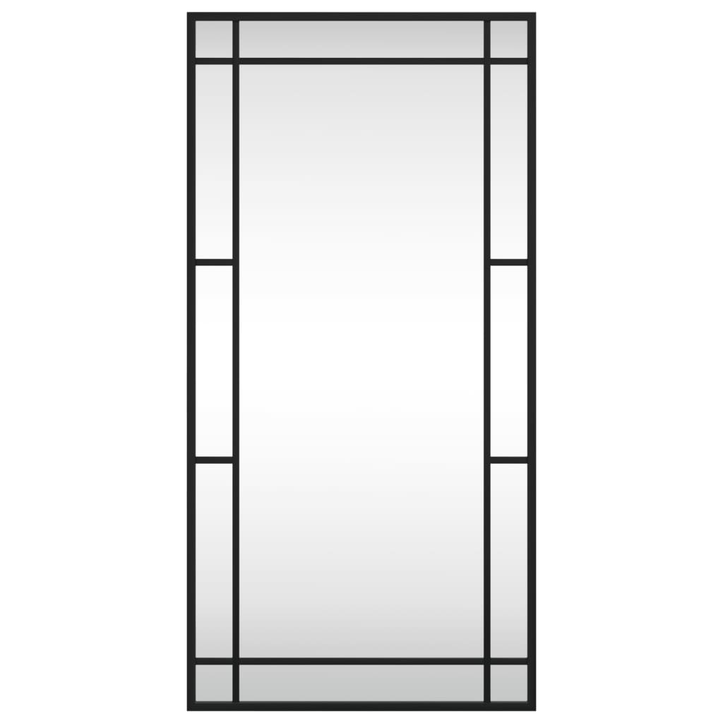 Specchio da Parete Nero 40x80 cm Rettangolare in Ferro - homemem39