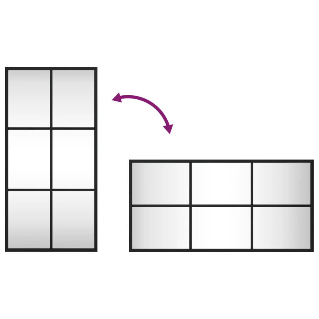 Specchio da Parete Nero 30x60 cm Rettangolare in Ferro - homemem39