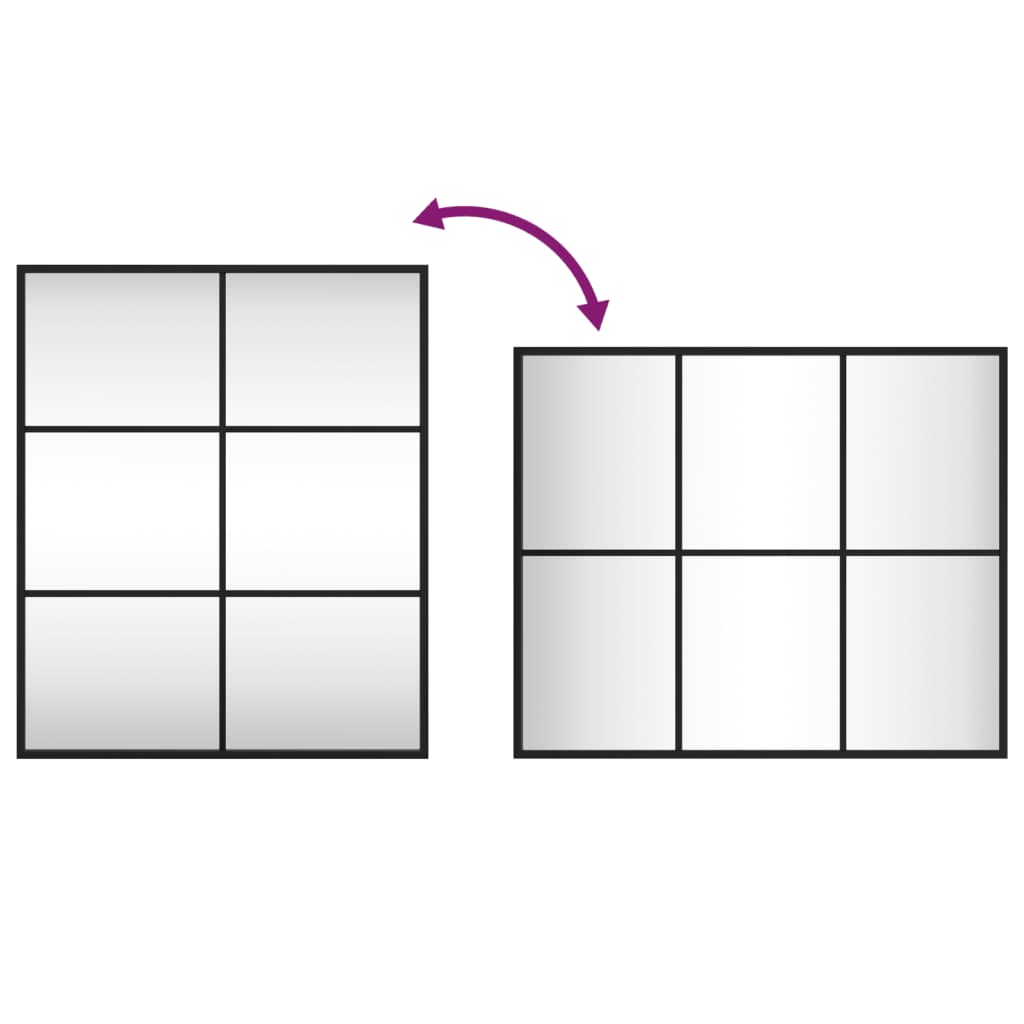 Specchio da Parete Nero 50x60 cm Rettangolare in Ferro - homemem39