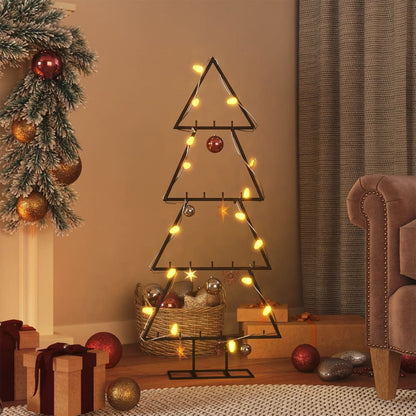 Albero di Natale Decorativo in Metallo Nero 125 cm - homemem39