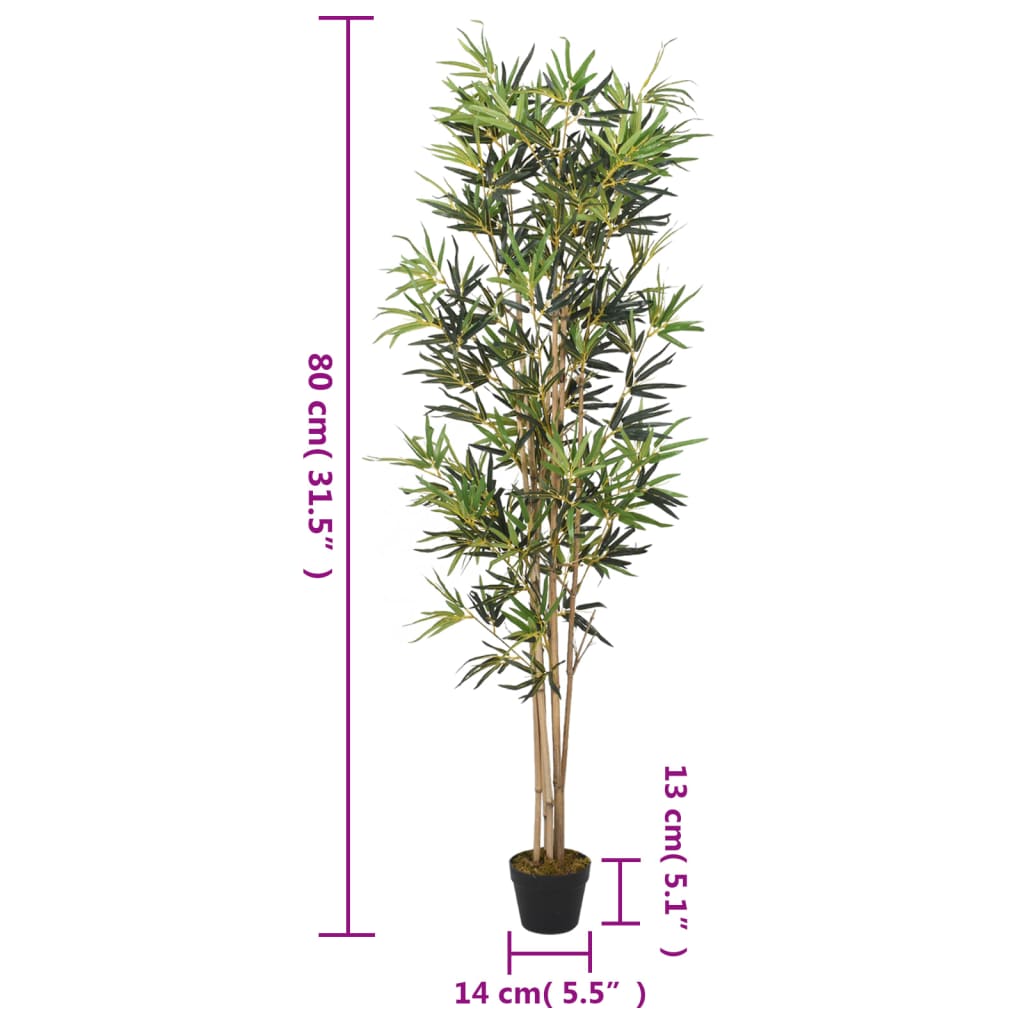 Albero Bambù Artificiale 368 Foglie 80 cm Verde - homemem39