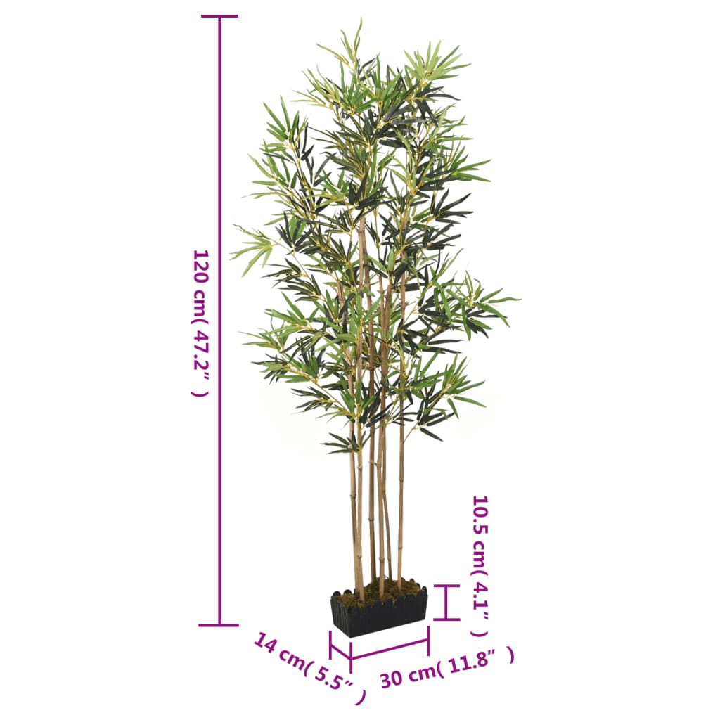 Albero Bambù Artificiale 552 Foglie 120 cm Verde - homemem39