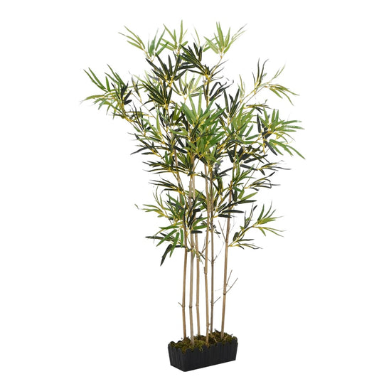 Albero Bambù Artificiale 552 Foglie 120 cm Verde - homemem39