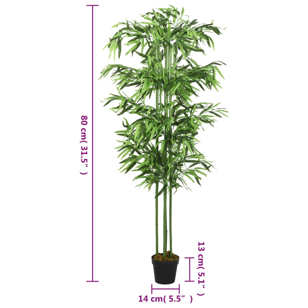 Albero Bambù Artificiale 240 Foglie 80 cm Verde - homemem39