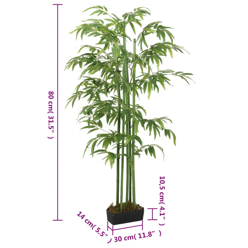 Albero Bambù Artificiale 240 Foglie 80 cm Verde - homemem39