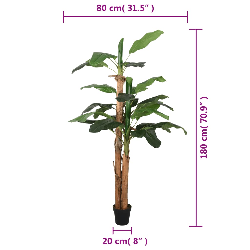 Albero di Banano Artificiale 19 Foglie 180 cm Verde - homemem39