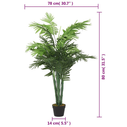 Palma Artificiale 18 Foglie 80 cm Verde - homemem39