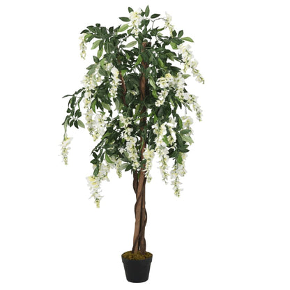 Glicine Artificiale 560 Foglie 80 cm Verde e Bianco - homemem39