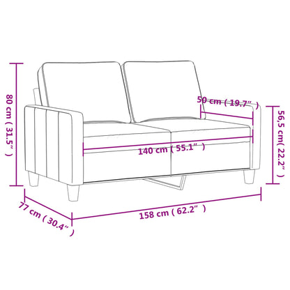 Divano a 2 Posti Crema 140 cm in Similpelle - homemem39