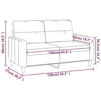 Divano a 2 Posti Grigio Chiaro 120 cm in Tessuto - homemem39