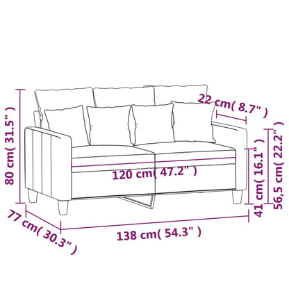 Divano a 2 Posti Grigio Scuro 120 cm in Tessuto - homemem39