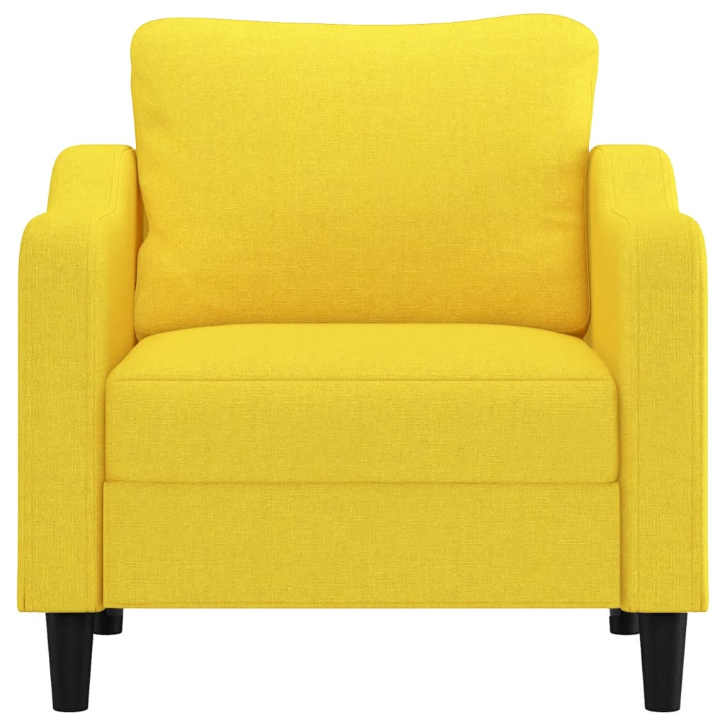 Poltrona Giallo Chiaro 60 cm in Tessuto - homemem39