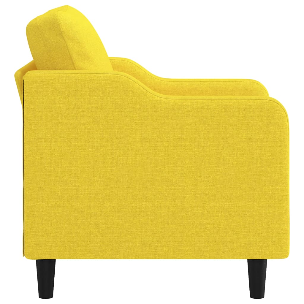 Poltrona Giallo Chiaro 60 cm in Tessuto - homemem39