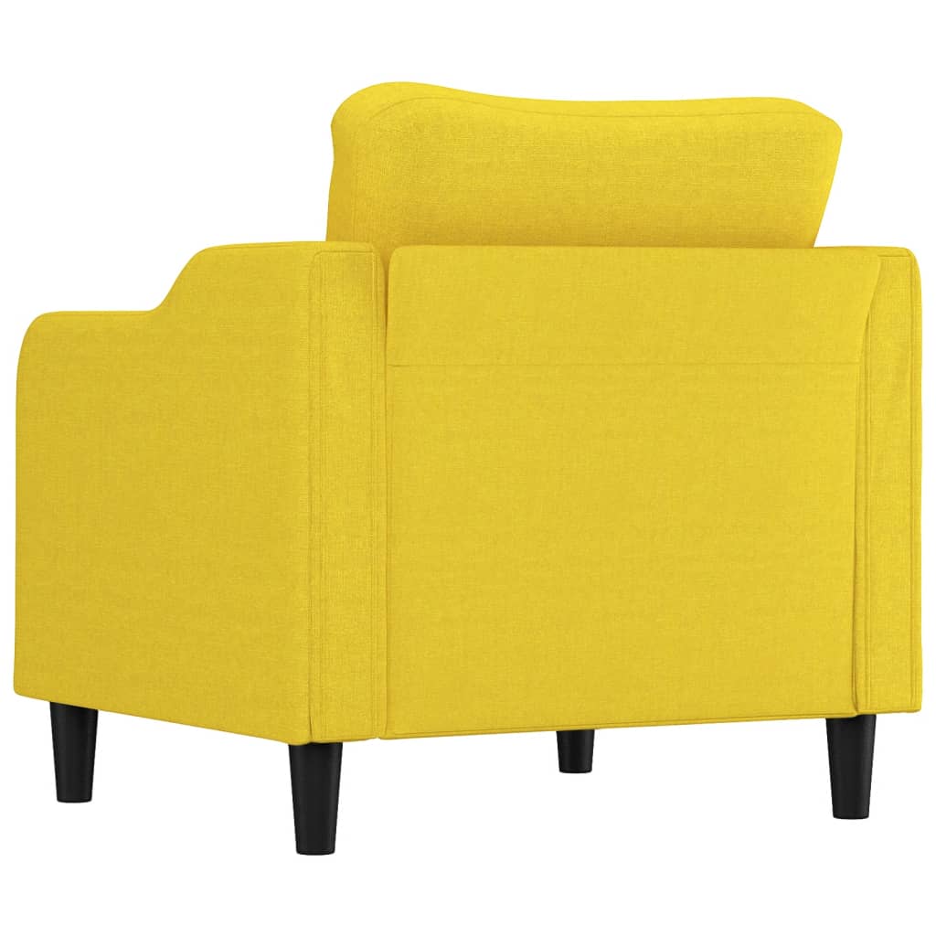 Poltrona Giallo Chiaro 60 cm in Tessuto - homemem39