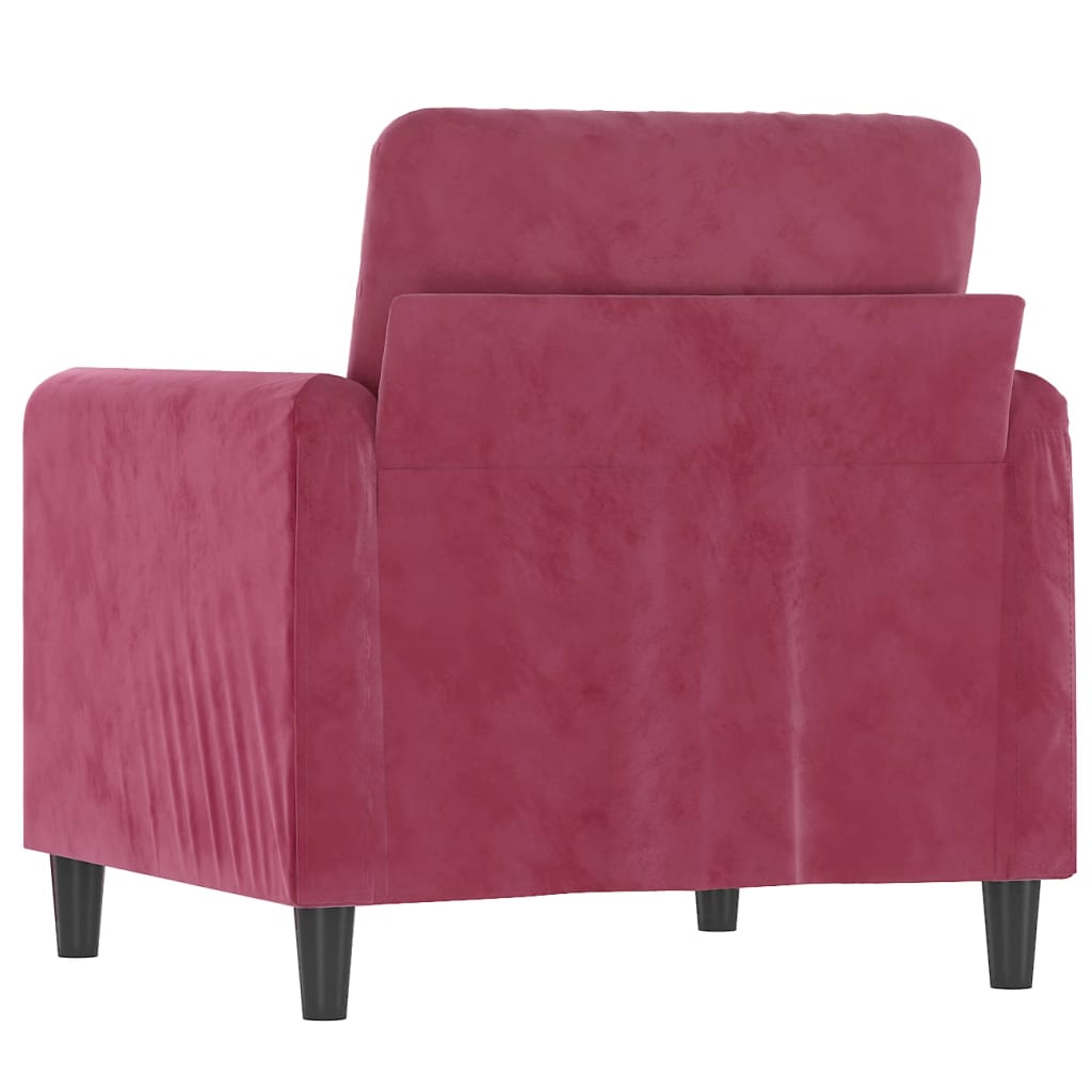 Poltrona Rosso Vino 60 cm Velluto - homemem39