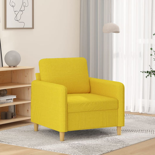 Poltrona Giallo Chiaro 60 cm in Tessuto - homemem39