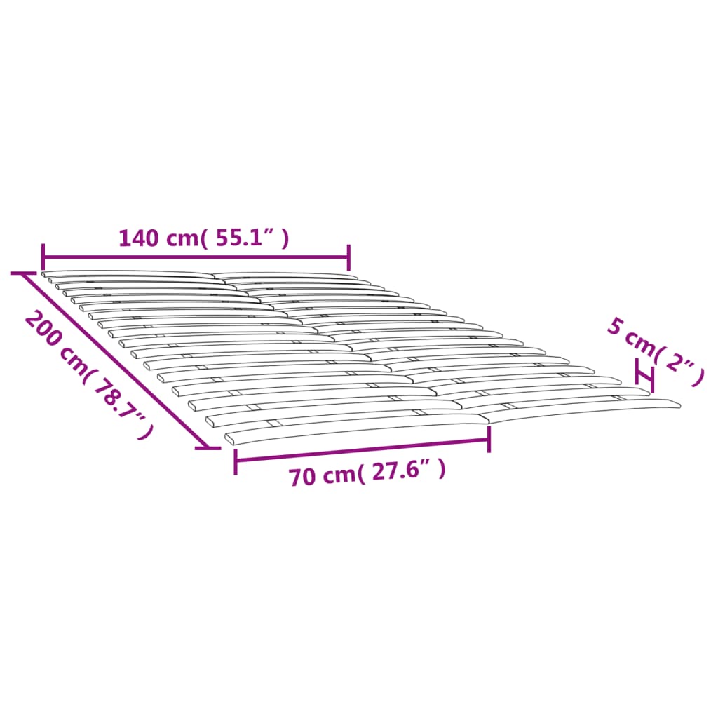 Reti a Doghe con 34 Doghe 2 pz 70x200 cm - homemem39