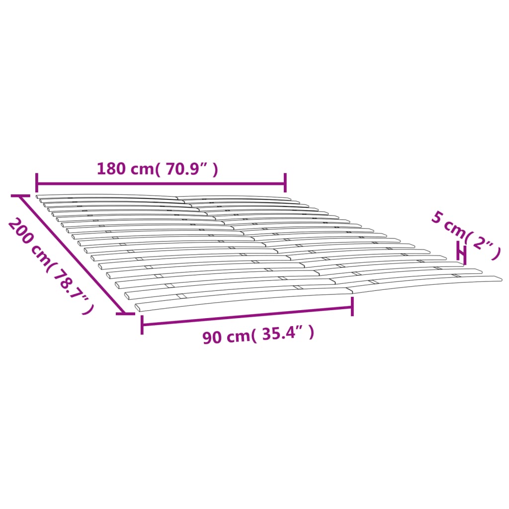 Reti a Doghe con 34 Doghe 2 pz 90x200 cm - homemem39