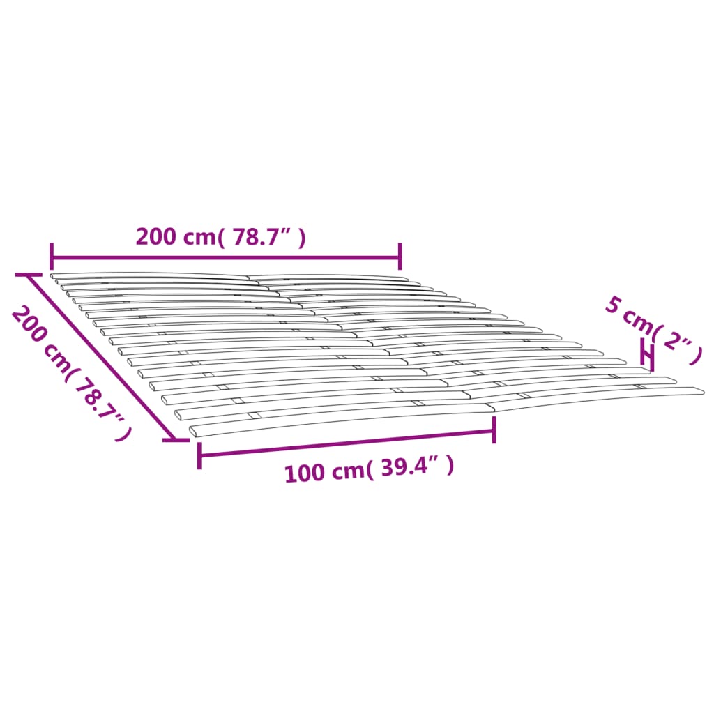 Reti a Doghe con 34 Doghe 2 pz 100x200 cm - homemem39