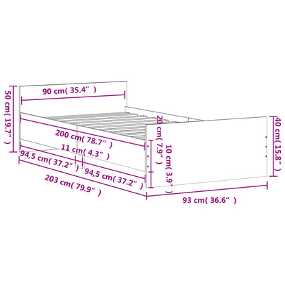 Giroletto Bianco 90x200 cm in Legno Multistrato - homemem39