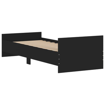 Giroletto Nero 75x190 cm Small Single in Legno Multistrato - homemem39