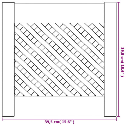 Ante con Design a Reticolo 2 pz 39,5x39,5 cm in Legno di Pino - homemem39