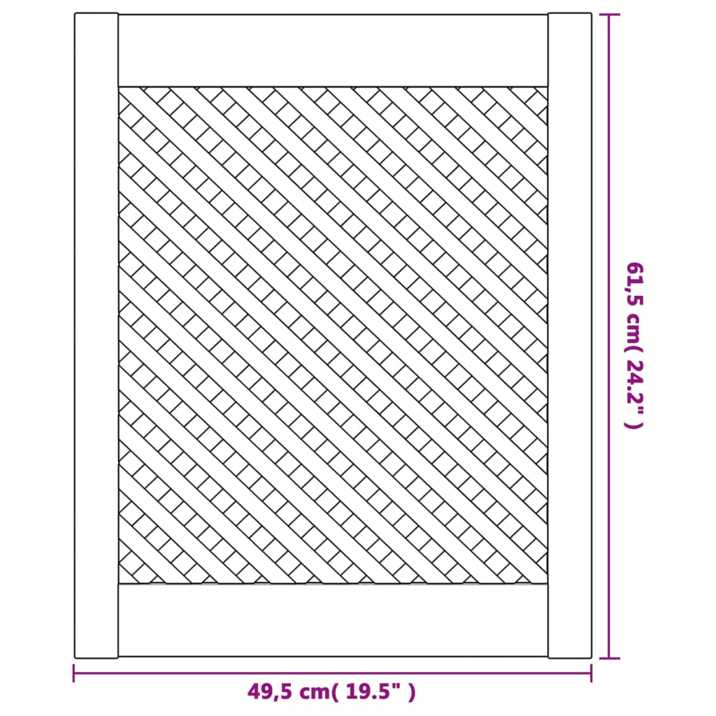 Ante con Design a Reticolo 2 pz 49,5x61,5 cm in Legno di Pino - homemem39