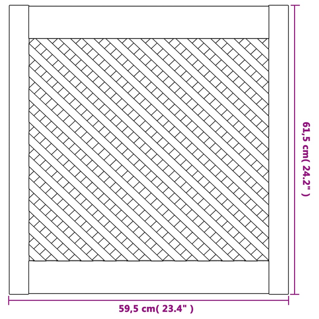 Ante con Design a Reticolo 2 pz 59,5x61,5 cm in Legno di Pino - homemem39