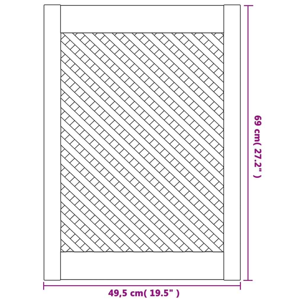 Ante con Design a Reticolo 2 pz 49,5x69 cm in Legno di Pino - homemem39