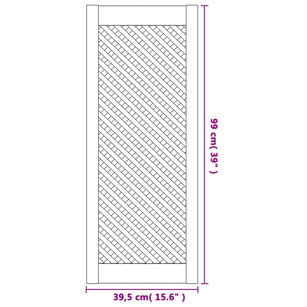 Ante con Design a Reticolo 2 pz 39,5x99 cm in Legno di Pino - homemem39