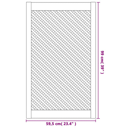 Ante con Design a Reticolo 2 pz 59,5x99 cm in Legno di Pino - homemem39