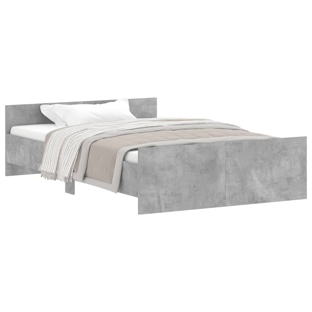 Giroletto con Testiera e Pediera Grigio Cemento 120x190 cm - homemem39