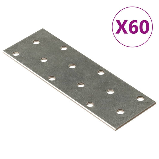 Piastre Forate 60 pz 2 mm 120x40 mm Acciaio Zincato - homemem39