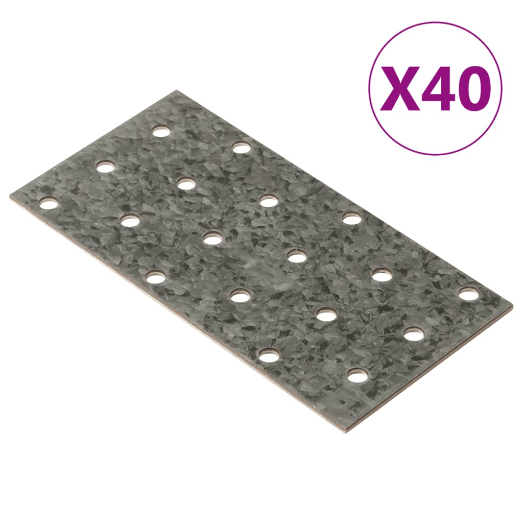 Piastre Forate 40 pz 2 mm 120x60 mm Acciaio Zincato - homemem39