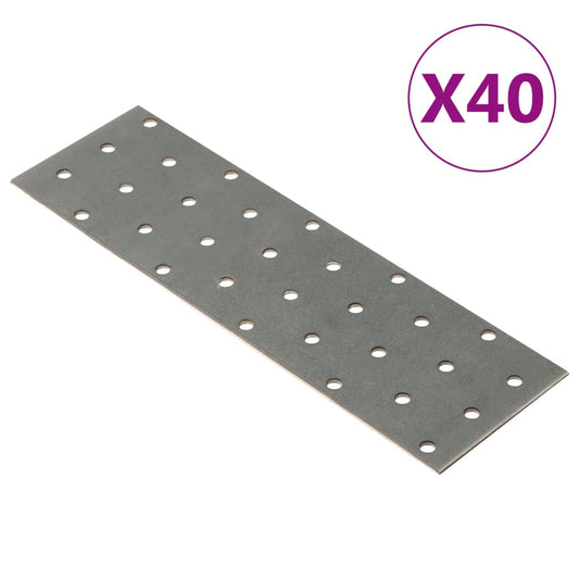 Piastre Forate 40 pz 2 mm 200x60 mm Acciaio Zincato - homemem39