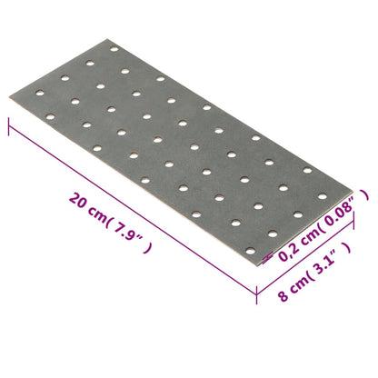 Piastre Forate 40 pz 2 mm 200x80 mm Acciaio Zincato - homemem39