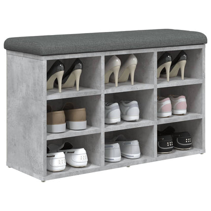 Panca Porta Scarpe Grigio Cemento 82x32x50cm Legno Multistrato - homemem39