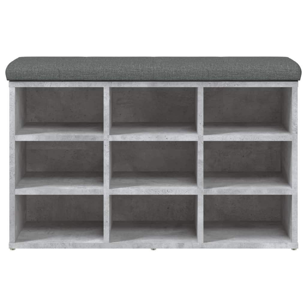 Panca Porta Scarpe Grigio Cemento 82x32x50cm Legno Multistrato - homemem39